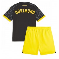Fotballdrakt Barn Borussia Dortmund Bortedraktsett 2023-24 Kortermet (+ Korte bukser)